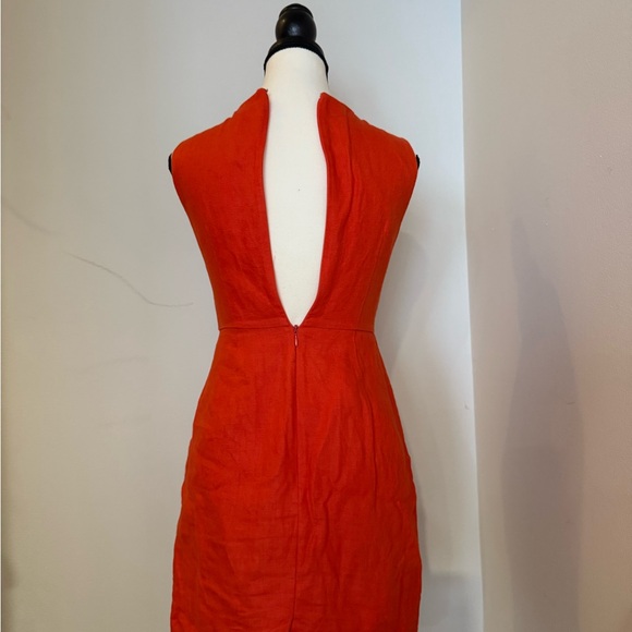 J. Crew Orange Ruched Sheath Mini Dress - Picture 2 of 3